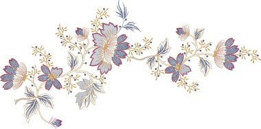 Güzel bir Barok Süslemesi Etnik tarzı sınır tasarımı suluboya, trend, doku, klasik el çizimi, Tropikal DogaR sanatı