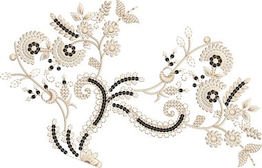 Detaylı yaprak desenleri içeren, hem çok renkli hem de tek renk varyasyonlarda bulunan orijinal çiçek işleme tasarımı. Dijital nakış, moda, tekstil projeleri ve el işi kullanımı için mükemmel. Yüksek kaliteli vektör ve EMB dosyaları ile tasarlandı