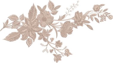 Güzel bir Barok Süslemesi Etnik sınır tasarımı el yapımı suluboya, trend, doku, klasik el çizimi, tropikal mugha sanat çiçek desenleri