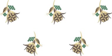 Kusursuz kozalaklı ve böğürtlenli. Elle çizilmiş kış botanikleri ve Noel renk temalı kusursuz tatil deseni. Ambalaj kağıtları, davetiyeler, tebrik kartları, tekstil ve çiçek işlemeleri için harika.