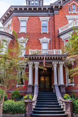 Savannah, Georgia, ABD 'de güzel caddeler ve evler