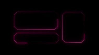 Siyah arkaplanda neon numarası 9-0. 3d illüstrasyon