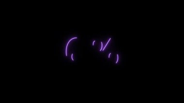 Siyah arkaplan ile 5 d% indirimli neon işareti.