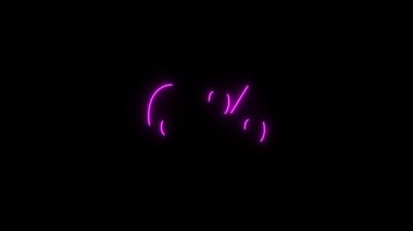 Siyah arkaplanda yüzde 50 neon ışık ikonu. İndirim teklifi. satış sembolü. izole saydam işaret.