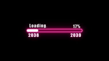 2 0 2 0 loading bar with neon light.