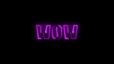 neon letter w word on black background with glowing effect.