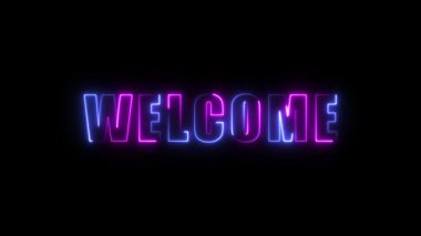 welcome neon sign on dark background