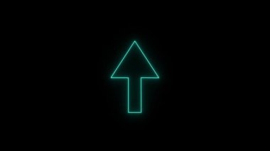 Neon simgesi. Yeşil ok işareti. vektör