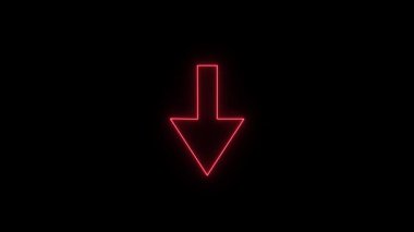 Siyah arkaplanda kırmızı parlayan ok işareti