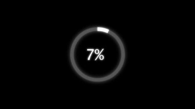 Siyah çemberin koyu arkaplanda yükleme simgesi vektör illüstrasyonu