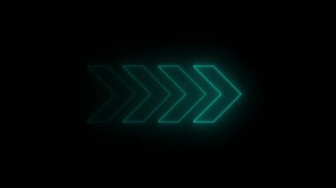 Neon ışıklı ok işareti. 3d illüstrasyon