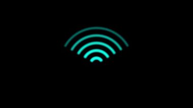 Kablosuz internet sembolü. koyu arkaplanda parlayan neon tarzı simge.
