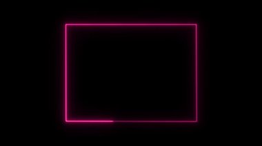 neon parlayan dikdörtgen çerçeve koyu arkaplanda