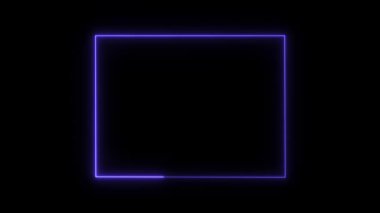 Siyah üzerine boş neon kare pankart