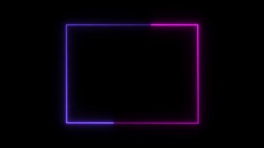 Koyu arkaplanda neon kare dikdörtgen şekli