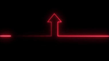 Siyah arkaplanda kırmızı ok.