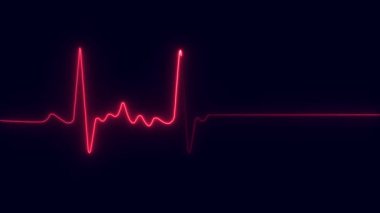 Kalp atışı. Kırmızılı kardiyogram, kardiyogram ve kalp atışı.