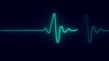 Neon kalp. Vektör çizimi. 10 saniye.