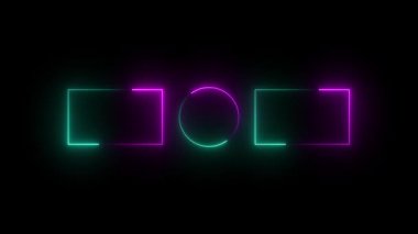 Uzay boşluğu olan karanlık bir boşlukta parlayan neon harf