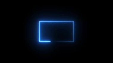 Koyu arkaplanda parlayan kare dikdörtgen çerçeve.