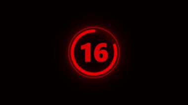 Siyah arkaplanda kırmızı neon numara 1