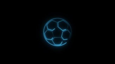 Parlayan neon topu simgesi koyu arkaplanda izole edildi. Spor sembolü. vektör illüstrasyonu