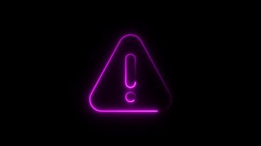 Parlayan neon çizgili polis rozeti simgesi siyah arka planda izole edildi. Rozet sembolü. Renkli taslak konsepti. vektör.