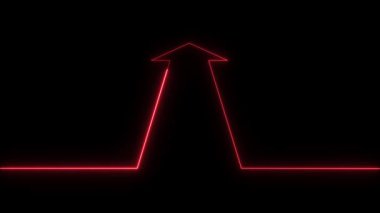 Kırmızı ışıkların arkaplanındaki kırmızı ok işareti.