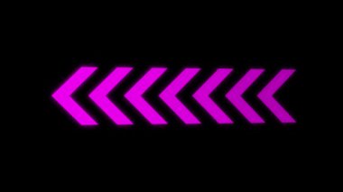 Neon ok işareti. Siyah arkaplanda vektör illüstrasyonu.