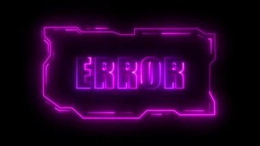 Hata metniyle neon işareti. vektör illüstrasyonu