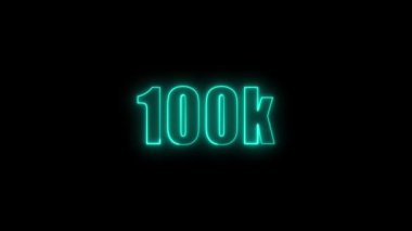 Bir arkaplanda 0 k neon metin.