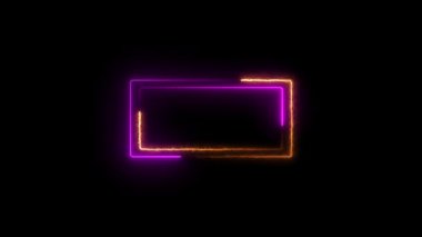 neon parlayan neon çerçeve, 3 boyutlu görüntüleme