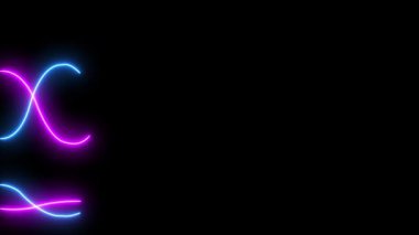 Mavi parlayan neon ışıklarının soyut arkaplanı