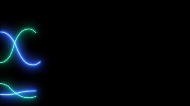 Karanlıkta parlayan neon dalgası, vektör illüstrasyonu