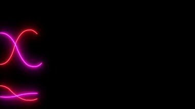 parlayan neon eğri çizgileri soyut