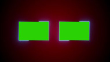 Siyah arka planda yeşil neon ışıkları olan neon kare çerçeve. vektör illüstrasyonu.