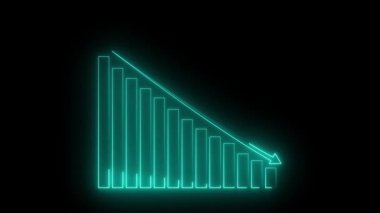 Neon ışıklı ok. 3d oluşturma