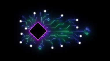 Devre kartı geçmişi. Teknoloji konsepti Vektör illüstrasyonu 10.