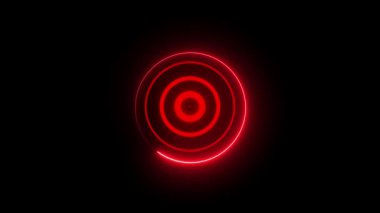 Parlayan ışıkla kırmızı daire. 3D oluşturuldu.