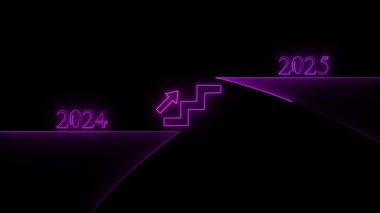 siyah arkaplanda mor neon ok işareti