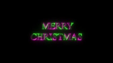 Parlayan ışıkları ve metin için alanı olan siyah arkaplan üzerine mutlu noel metinleri.