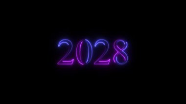 222 mutlu yeni yıl geçmişi. neon ışıkları.