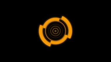 Bir neon çember içinde gelecekteki teknolojinin 3 boyutlu yansıması