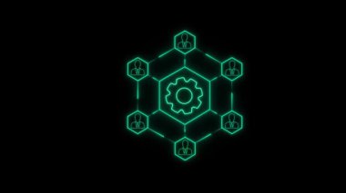 Parlak desenli yeşil altıgen.