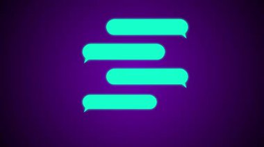 Parlayan neon hattı konuşma balonu simgesi siyah arkaplanda izole edildi. Mesaj sembolü. İletişim sohbeti. Sohbet sembolü Renkli taslak konsepti. vektör