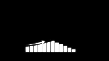 Bar grafik çizelgesi. Çizelge yukarıda. grafik simgesi. Siyah arkaplanda grafik simgesi. düz biçim