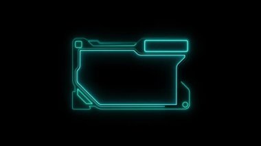 Parlayan neon satır dizini dosya simgesi siyah arkaplanda izole edildi. Dizin klasörü. Muhasebe klasörü. Renkli taslak konsepti. vektör illüstrasyonu