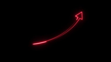 Siyah arkaplanda neon ok işareti.