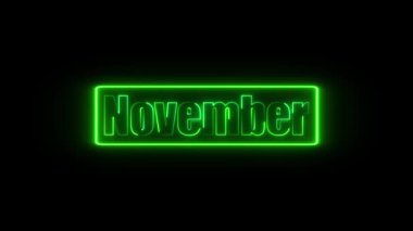 Üzerinde siyah tuğla duvar yazılı neon tabela. Kasım 3 d