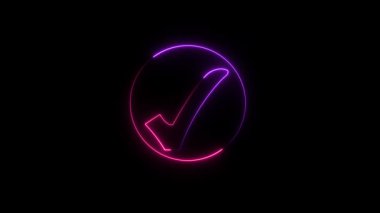 Karanlık bir stüdyoda parıldayan neon bir sembolün fütüristik bir küreye ait neon bir işareti.